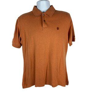 Izod Mens Orange Polo Shirt Size M 100% Cotton Short Sleeve Casual Collared